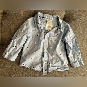 Jacadi Dog Motif Button Down